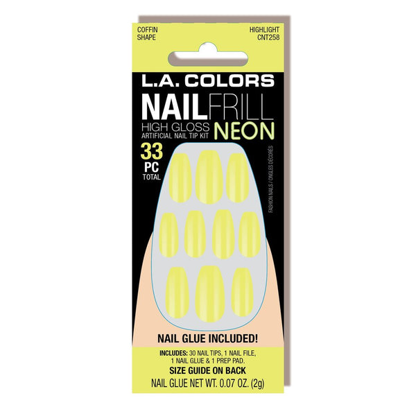 LAC-CNT258~262 : Nail Frill Neon Artificial Nail Tip Kit 3 PC