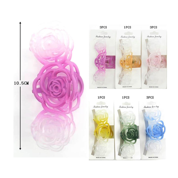 MK-H2020 Rose Design Hair Jaw Clip : 1DZ